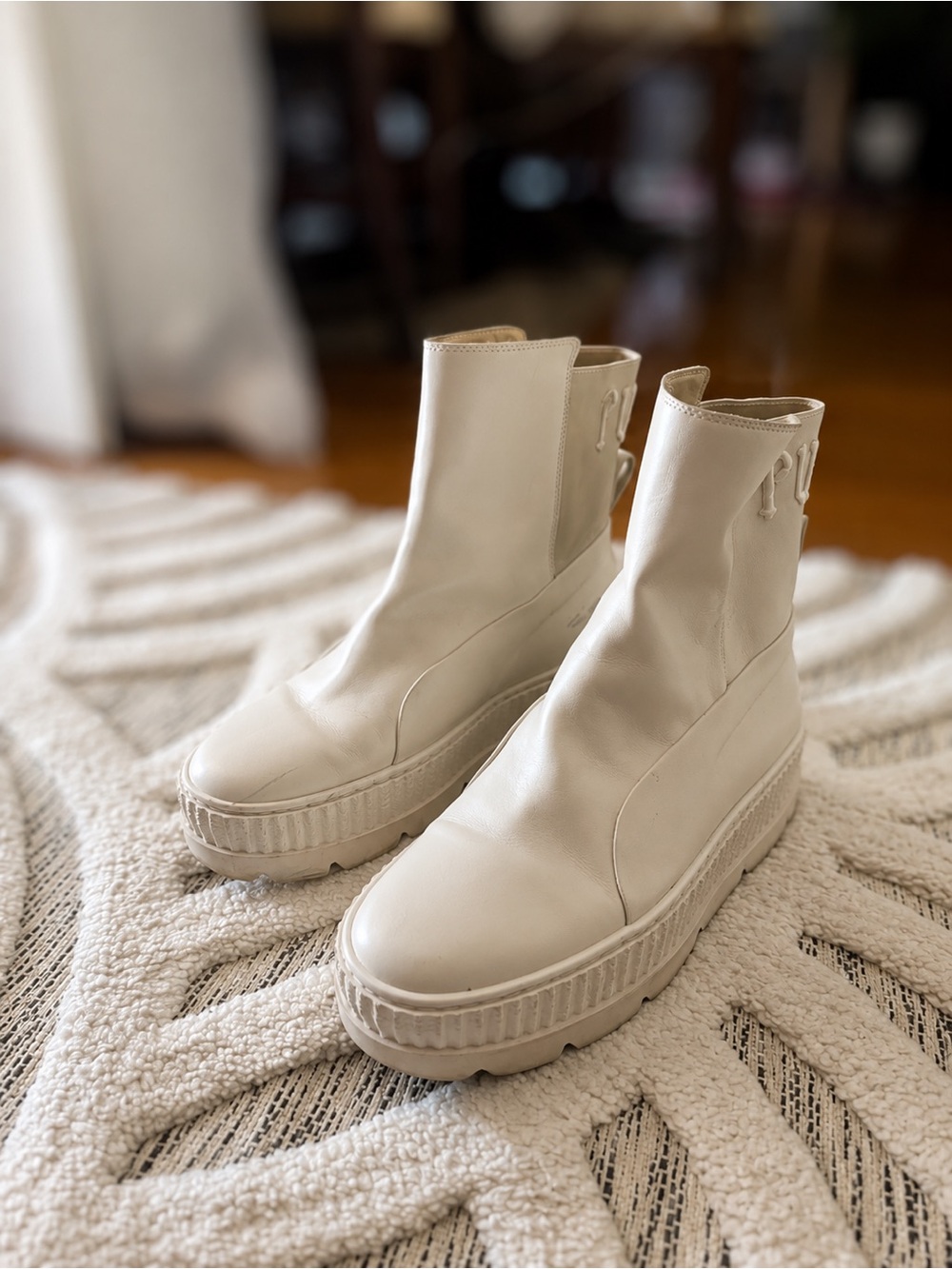 FENTY X PUMA Chelsea Sneaker Boots in Vanilla Ice
